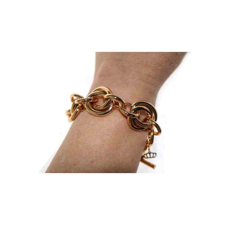 RMB|Double oval bracelet yellow gold plated, in hypoallergenic Bronze for woman
