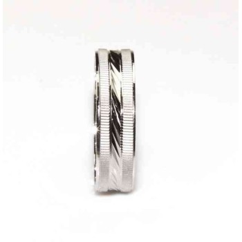 RMB|Anello fede argento 925 diamantata 6 mm oblique e orizzontale