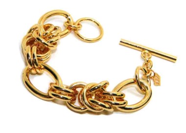 RMB|Bracciale donna maglia intrecciata in bronzo placcato oro giallo donna anallergico