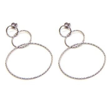 RMB|Orecchini donna argento 925 cerchi diamantati marca NALBORI oro bianco