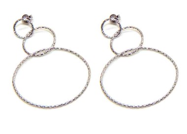 RMB|NALBORI Woman earrings 925 silver diamond circles