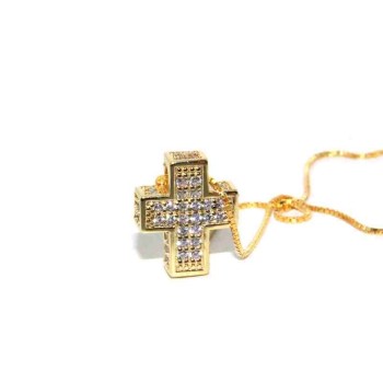 RMB|925: Necklace Collier man woman Venetian 3D and cross studded with zirconia
