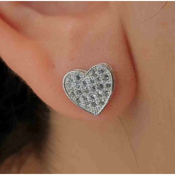 RMB|nalbori women's earrings 925 silver heart 3d zircons 11mm