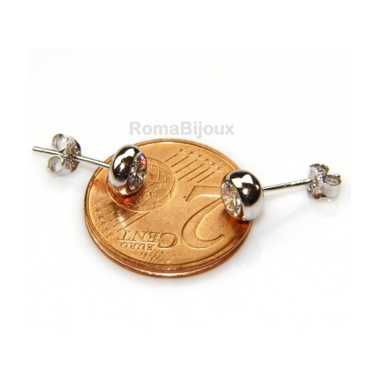 RMB|Silver 925 : earrings woman man onion 4 mm cubic zirconia