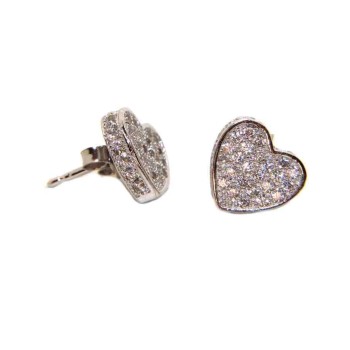 RMB|women's earrings 925 silver heart 3d zircons 11mm romabijoux