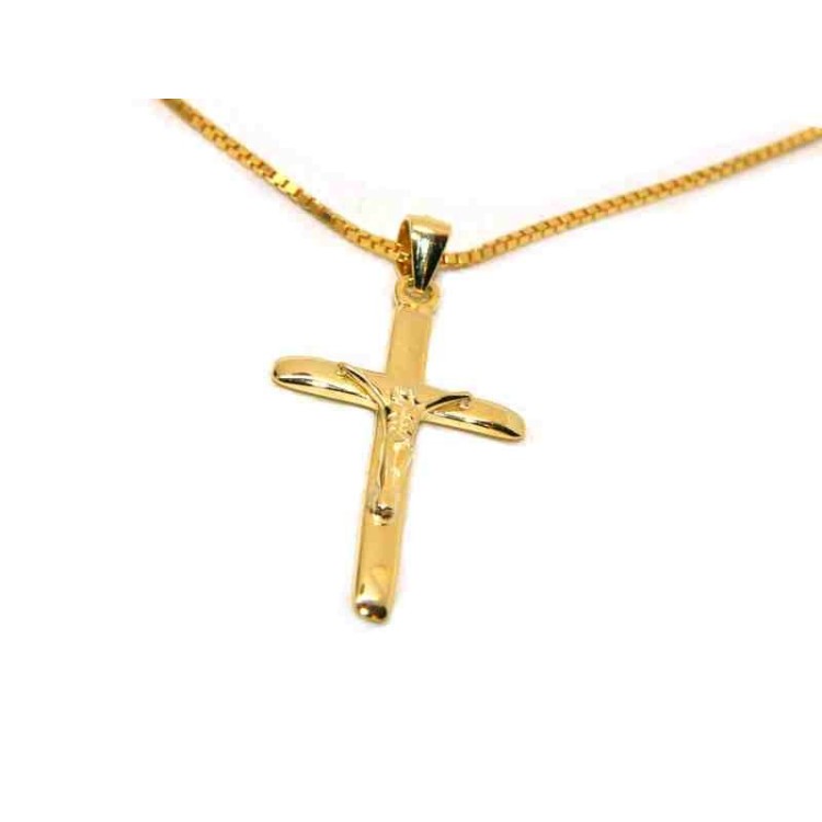 RMB|collana croce argento 925 bagno in oro giallo NALBORI uomo donna