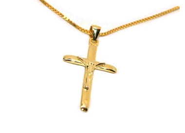 RMB|collana croce argento 925 bagno in oro giallo NALBORI uomo donna