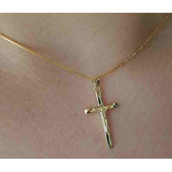 RMB|925 silver necklace with yellow gold plated cross NALBORI