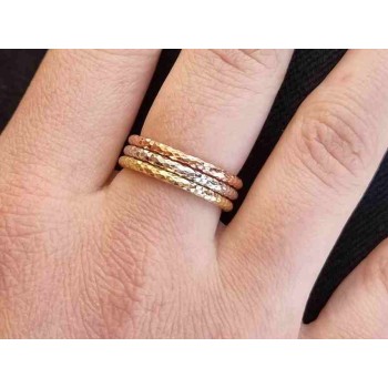RMB|Tris 925 silver rings in 3 colors 6mm for woman three golds