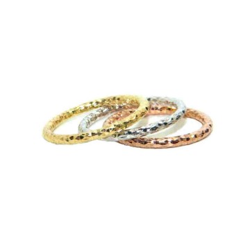 RMB|Tris 925 silver rings in 3 colors 6mm for woman three golds NALBORI