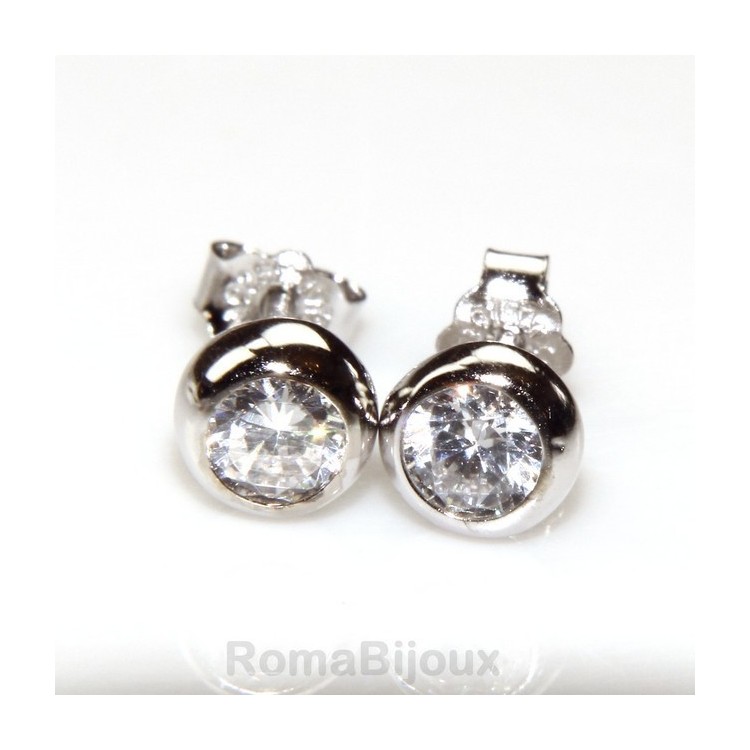 RMB|Silver 925 : earrings woman man onion 4 mm cubic zirconia