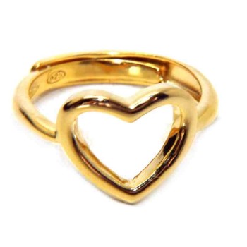 RMB|NALBORI Heart ring Silver 925 heart yellow gold adjustable woman