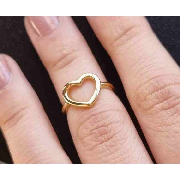 RMB|Anello cuore Argento 925 cuore oro giallo regolabile donna NALBORI