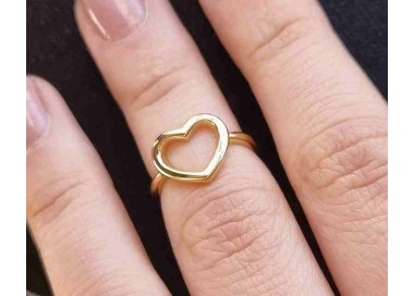 RMB|Anello cuore Argento 925 cuore oro giallo regolabile donna NALBORI