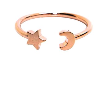 RMB|anello stella e luna argento 925 bagno oro rosa donna NALBORI