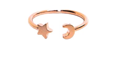 RMB|anello stella e luna argento 925 bagno oro rosa donna NALBORI