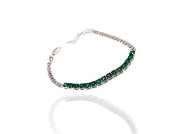 RMB|Bracciale tennis regolabile argento 925 emerald zirconi verdi donna NALBORI