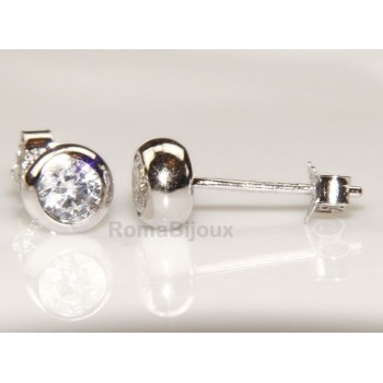 RMB|Silver 925 : earrings woman man onion 4 mm cubic zirconia