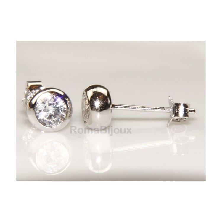 RMB|Silver 925 : earrings woman man onion 4 mm cubic zirconia