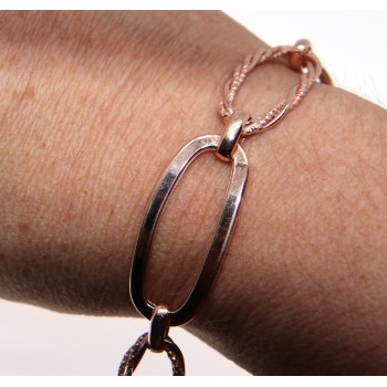 RMB|Oval woman bracelet 925 silver smooth diamond mesh woman rose gold