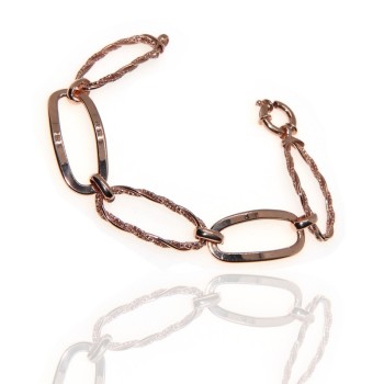 RMB|Oval woman bracelet 925 silver smooth diamond mesh woman rose gold