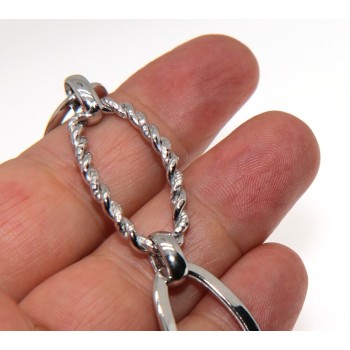 RMB|Bracciale ovali argento 925 maglia liscia diamantata oro bianco donna