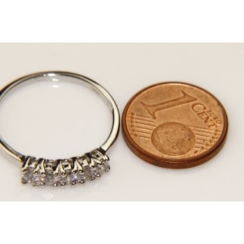 RMB|silver 925 Rhodium: woman ring riviera with 5 cubic zirconia 2.5 mm