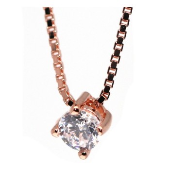 RMB|collana argento 925 punto luce zircone 3mm 42cm donna marca NALBORI bagno rodio giallo rosa