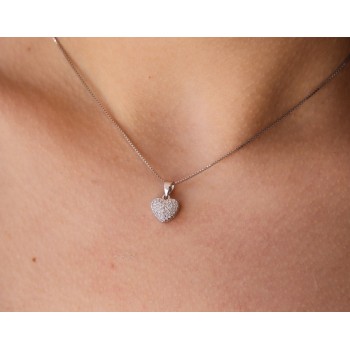 RMB|925 silver heart pendant necklace with zircons pavé brand NALBORI