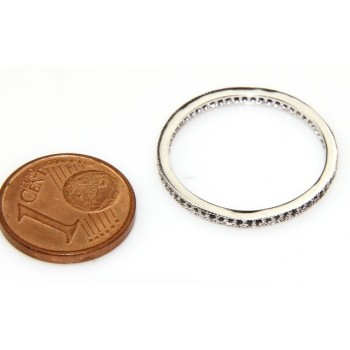 RMB|Argento 925 Rodiato : Eternity fedina uomo donna tutto giro zirconi microsetting nero da 0,5 mm taglio brillante