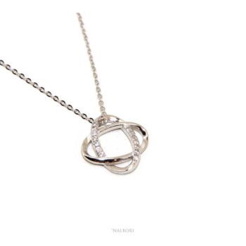 RMB|Melody 925 silver necklace intertwined ellipses and zircons woman brand NALBORI