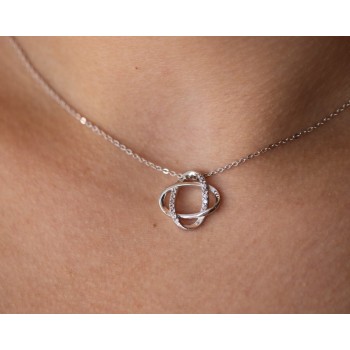 RMB|Melody 925 silver necklace intertwined ellipses and zircons woman brand NALBORI