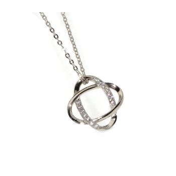 RMB|Melody 925 silver necklace intertwined ellipses and zircons woman brand NALBORI