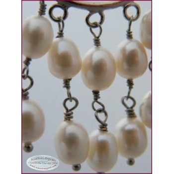 RMB|Chandelier earrings 925 silver Cultivated Pearls pendants for woman