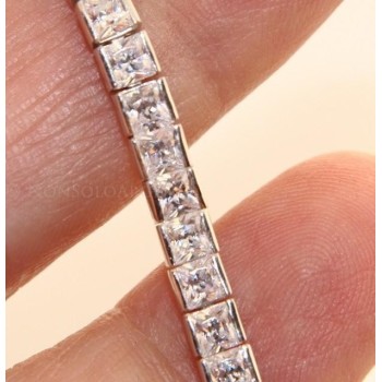 RMB|Women's tennis bracelet White cubic zirconia 3x3 16 cm long