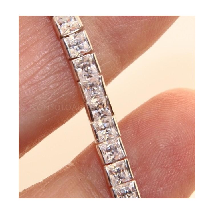 RMB|Women's tennis bracelet White cubic zirconia 3x3 16 cm long