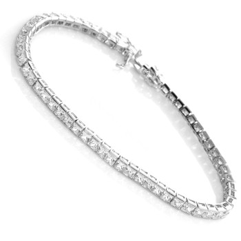RMB|Women's tennis bracelet White cubic zirconia 3x3 16 cm long