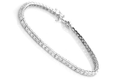 RMB|Women's tennis bracelet White cubic zirconia 3x3 16 cm long