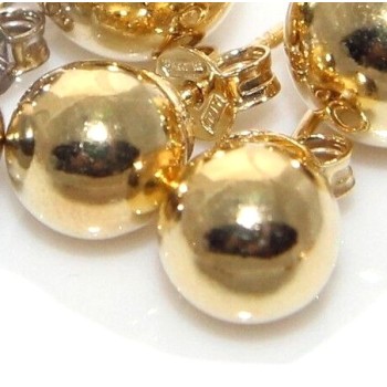 RMB|Orecchini Argento 925 sfere Palline in 2 Misure 10 e 8 mm oro giallo rodio donna