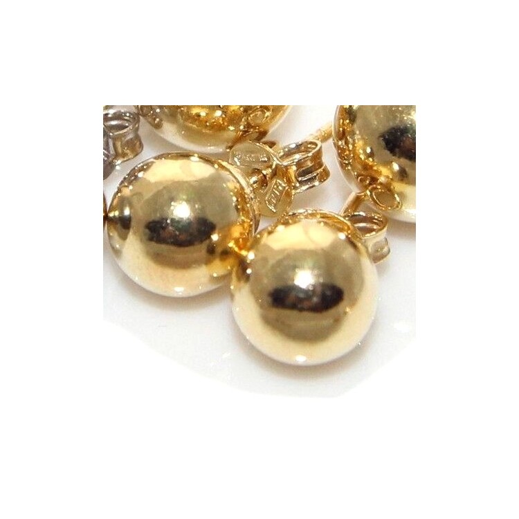 RMB|Orecchini Argento 925 sfere Palline in 2 Misure 10 e 8 mm oro giallo rodio donna