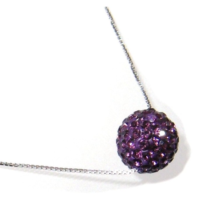 RMB|girocollo argento 925 con sfera di zirconi Viola collana donna