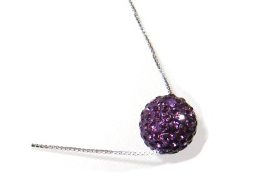 RMB|925 silver dark purple cubic zirconia sphere necklace for woman