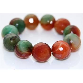 RMB|elastic green orange Brazilian agate large stones bracelet for woman