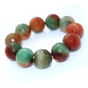 RMB|elastic green orange Brazilian agate large stones bracelet for woman