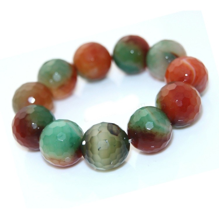 RMB|elastic green orange Brazilian agate large stones bracelet for woman