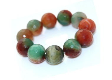 RMB|elastic green orange Brazilian agate large stones bracelet for woman