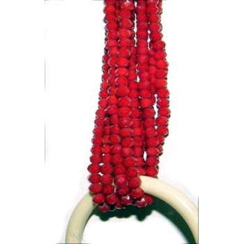 RMB|collana onice e mezzi cristalli nero e rosso india per donna pietre