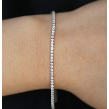 RMB|Bracciale Tennis argento 925 zirconi bianchi rodio sottile economico