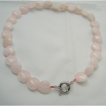 RMB|collana cuori quarzo rosa naturale 46 cm pietre donna