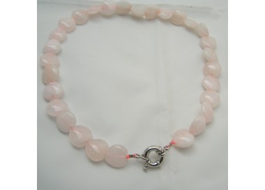 RMB|collana cuori quarzo rosa naturale 46 cm pietre donna